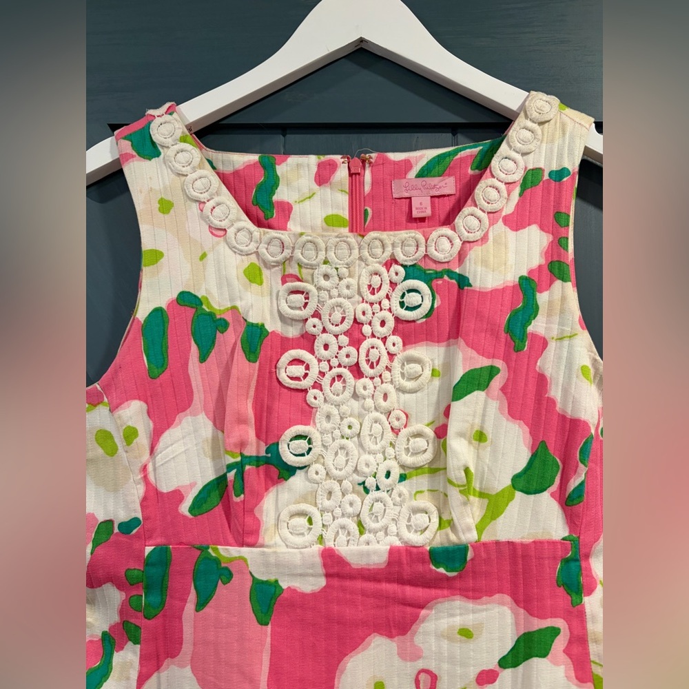 Lilly Pulitzer Adeleson Cotton shift dress Pink Floral Size 6 - Picture 3 of 9
